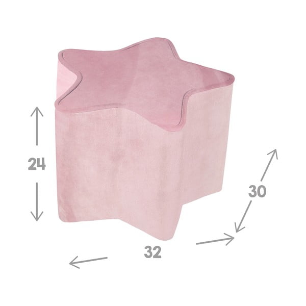 Светлорозов кадифен бебешки пуф Lil Sofa - Roba-image-2