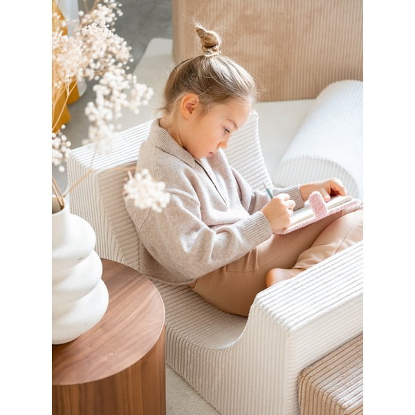 Кремаво велурено игрище от пяна 75x49x37 cm Rainbow Montessori – Wigiwama-image-1