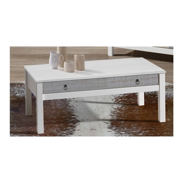 Bílý konferenční stolek z borovicového dřeva SOB Irelia