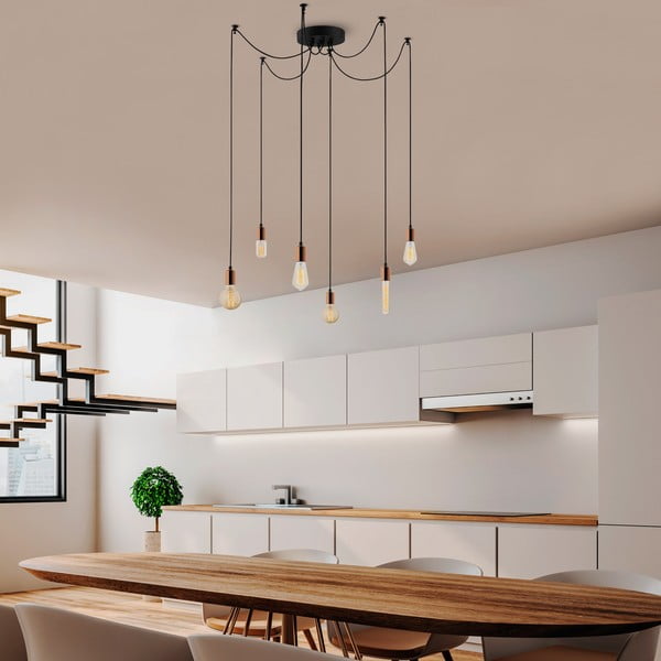 Висящо осветително тяло в меден цвят Kabluni – Opviq lights-image-4