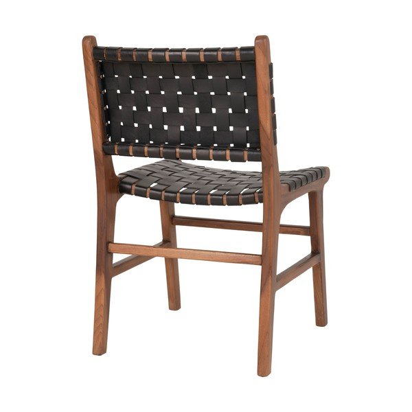 Черно-кафяви трапезни столове от тиково дърво в комплект от 2 броя Perugia - House Nordic-image-2