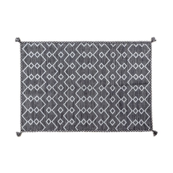 Tmavě šedý ručně tkaný koberec Navaei & Co Kilim Elegant 12, 110 x 60 cm