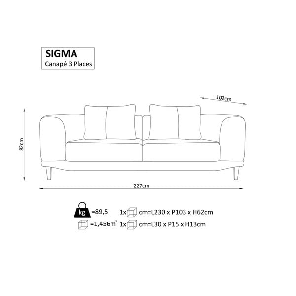 Černá trojmístná pohovka Windsor & Co. Sofas Sigma-image-1