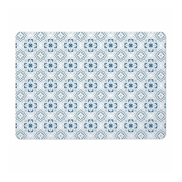 Бяло-син килим за баня от диатомична глина 50x70 cm Atlanta – douceur d'intérieur