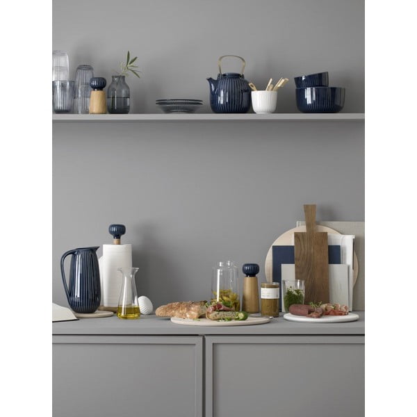 Стойка за хартиени кърпи от дъбово дърво с тъмносин порцеланов детайл Hammershoi Hammershøi - Kähler Design-image-3