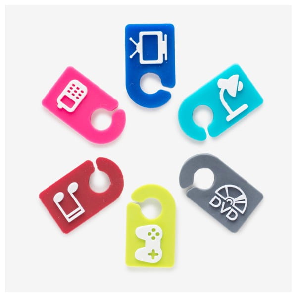 Комплект от 6 цветни идентификатора за кабели - InnovaGoods