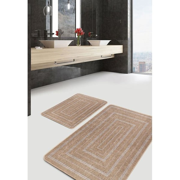 Кафяви изтривалки за баня в комплект от 2 бр. 60x100 cm - Mila Home-image-3