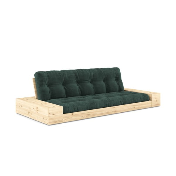 Тъмнозелен велурен разтегателен диван 244 см Base – Karup Design