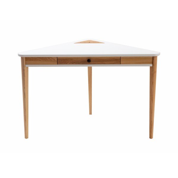 Бяла ъглова работна маса Ashme - Ragaba-image-3