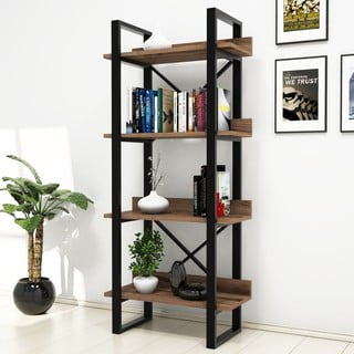 Библиотека за книги в декор от орехово дърво Muzzo Adisa - Puqa Design