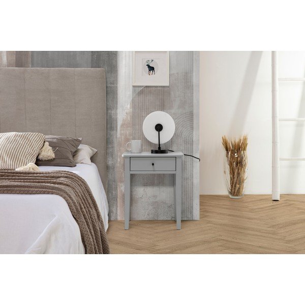 Светлосиво нощно шкафче от борова дървесина Bart - Marckeric-image-1