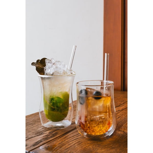 Комплект от 6 стъклени сламки за пиене с дължина 15 cm - Vialli Design-image-1