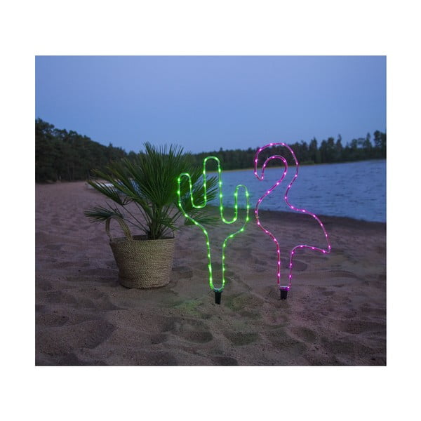 Зелено външно LED осветително тяло във формата на кактус, височина 54 см Tuby - Star Trading-image-3