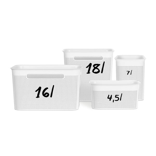 Бяла рециклирана пластмасова кошница за съхранение Brisen - Rotho-image-2