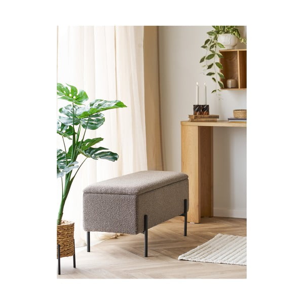 Кафява пейка от прежда с примки от букле Watford – House Nordic-image-1