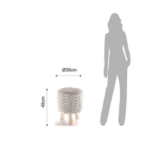 Krémový pletený puf Tomasucci Knit-image-1