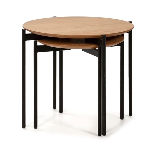 Комплект от 2 масички за съхранение с дървен декор Piera - Marckeric-image-2