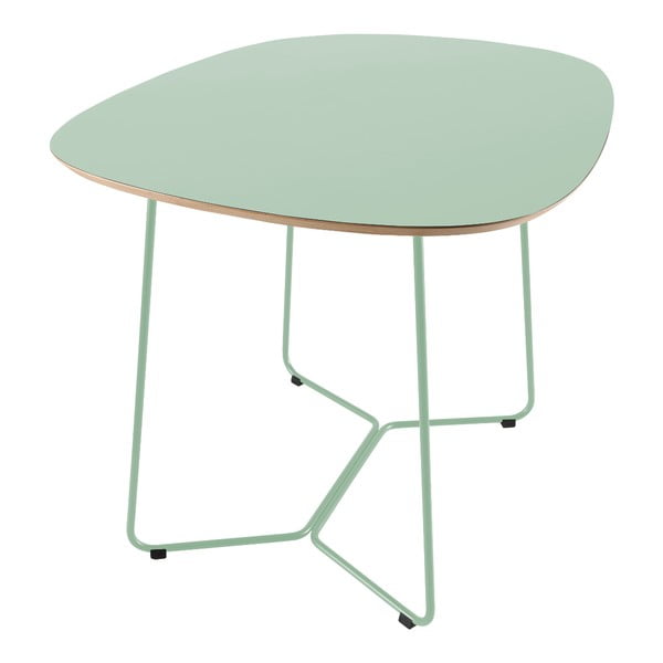Světle zelený stůl s kovovými nohami IKER Maple X