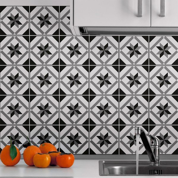 Комплект от 30 стикера за стена Azulejos Lucida, 15 x 15 cm - Ambiance-image-1