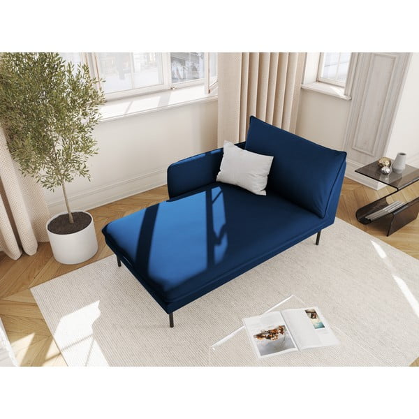 Стол за отдих от синьо кадифе (ляв ъгъл) Vienna - Cosmopolitan Design-image-1