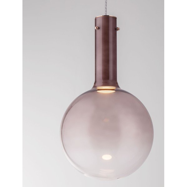 Кафяво стъклено LED затъмняващо се висящо осветително тяло ø 25 cm Nostos – Nova Luce-image-2