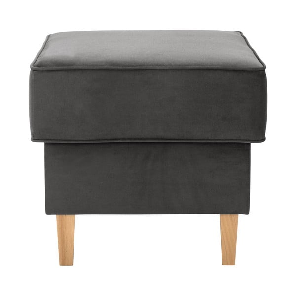 Антрацитно кадифено кресло с отоманка Lorris - Max Winzer-image-4