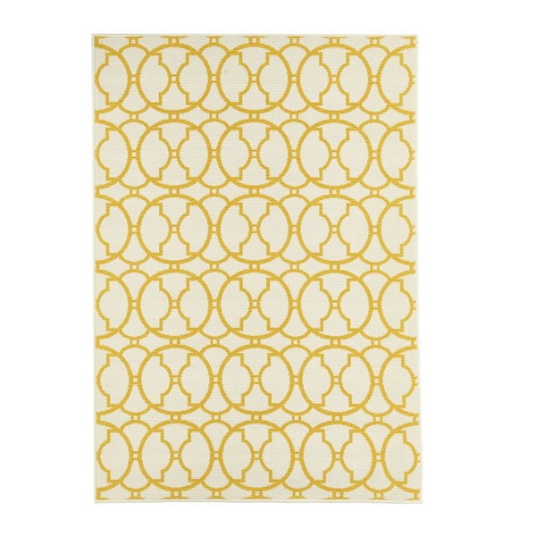 Бежово-жълт килим на открито , 133 x 190 cm Interlaced - Floorita