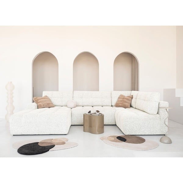 Кремав разтегателен модулен ъглов диван с място за съхранение (десен ъгъл) Lulu – Miuform-image-2