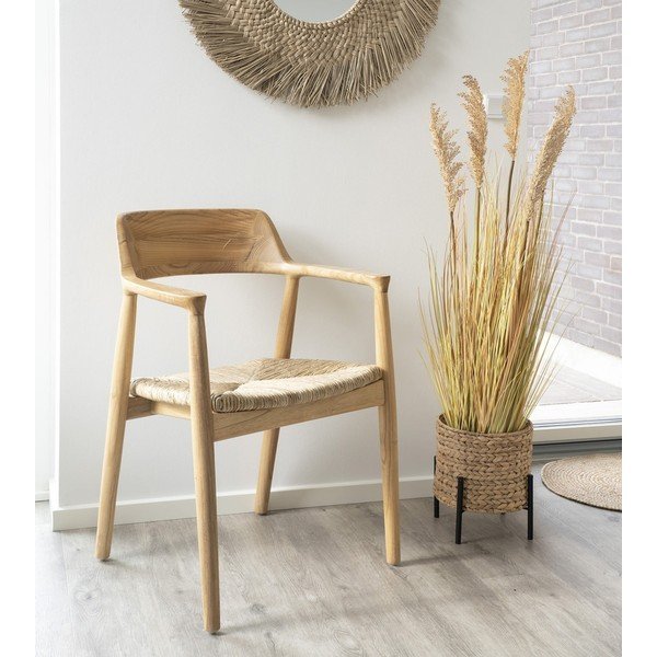 Трапезен стол с подлакътници от масивна дървесина в естествен цвят Getafe – House Nordic-image-1