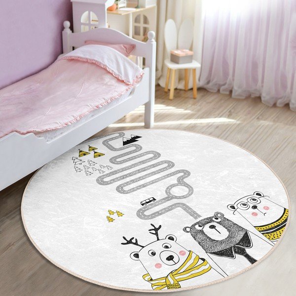 Бял детски килим ø 100 cm Comfort - Mila Home-image-1