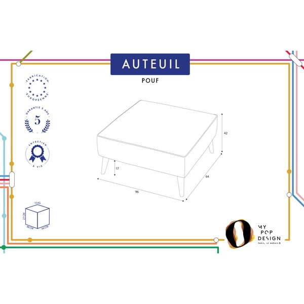 Зелена поставка за крака Auteuil - My Pop Design-image-3