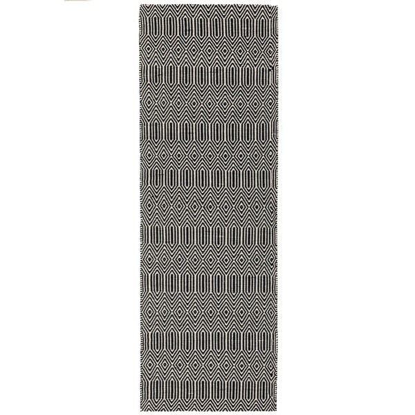 Черен вълнен килим 66x200 cm Sloan - Asiatic Carpets