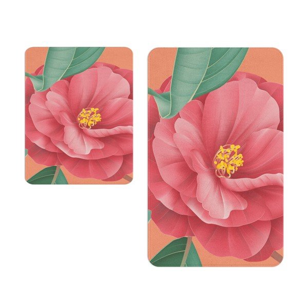 Оранжево-розови постелки за баня в комплект от 2 - Oyo Concept