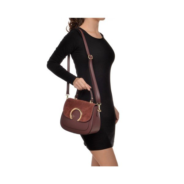 Тъмночервена кожена чанта Ruttena - Luisa Vannini-image-2