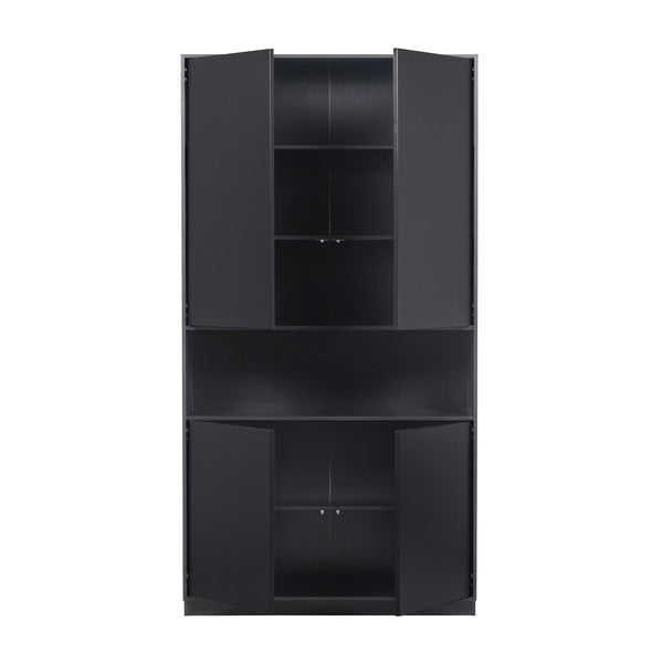 Черна модулна библиотека от масивен бор 340x210 cm Finca – WOOOD-image-4