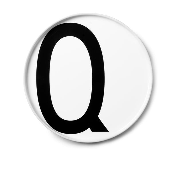 Бяла порцеланова десертна чиния Q, ø 21,5 cm A-Z - Design Letters