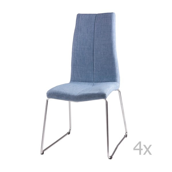 Комплект от 4 сини трапезни стола Aroa - sømcasa