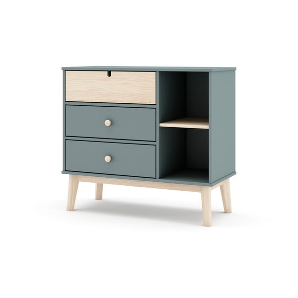 Детски скрин сиво-зелен 90x81x40 cm Estefania – Marckeric-image-2