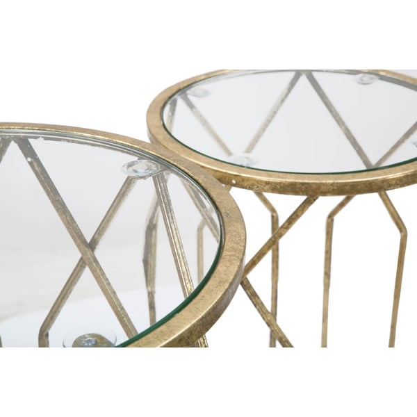 Кръгли странични маси със стъклен плот в комплект от 3 броя ø 32 cm Tunisi - Mauro Ferretti-image-3