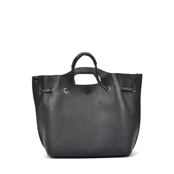 Черна кожена чанта Angela - Mangotti Bags