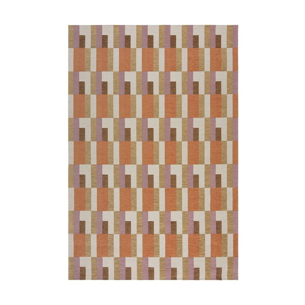 Оранжево-естествен килим 120x170 cm Riley Block Geo – Flair Rugs