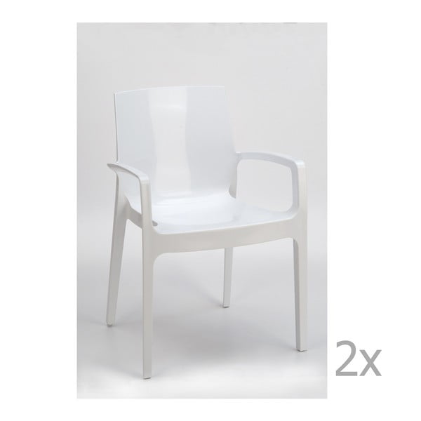 Sada 2 bílých jídelních židlí Castagnetti Cream