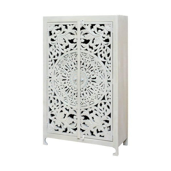 Кремаво шкафче от масивно манго 165x40 cm Kalita – Støraa-image-1