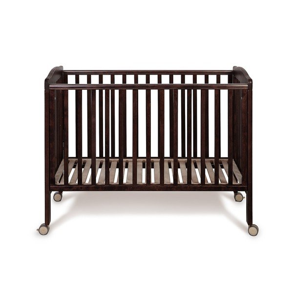 Тъмнокафяво детско легло на колела с регулируема страна Qu, 120 x 60 cm - YappyKids-image-3