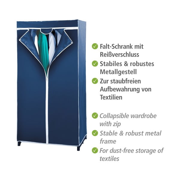 Гардероб от син плат 75x150 cm Air - Wenko-image-2