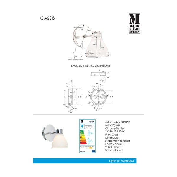 Стенна лампа Cassis - Markslöjd-image-4