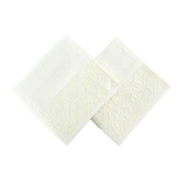 Комплект от две бели кърпи Empire, 90 x 50 cm - Soft Kiss