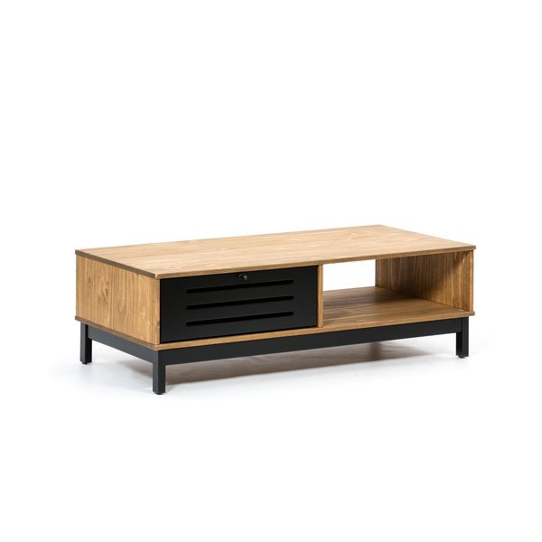 Дървена масичка за кафе с черни детайли Alessia - Marckeric-image-2