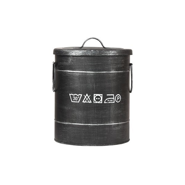 Черна метална кошница за пране , ⌀ 26 cm - LABEL51