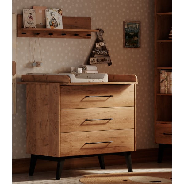 Маса за повиване от декор от бук в естествен цвят Retro – Pinio-image-4